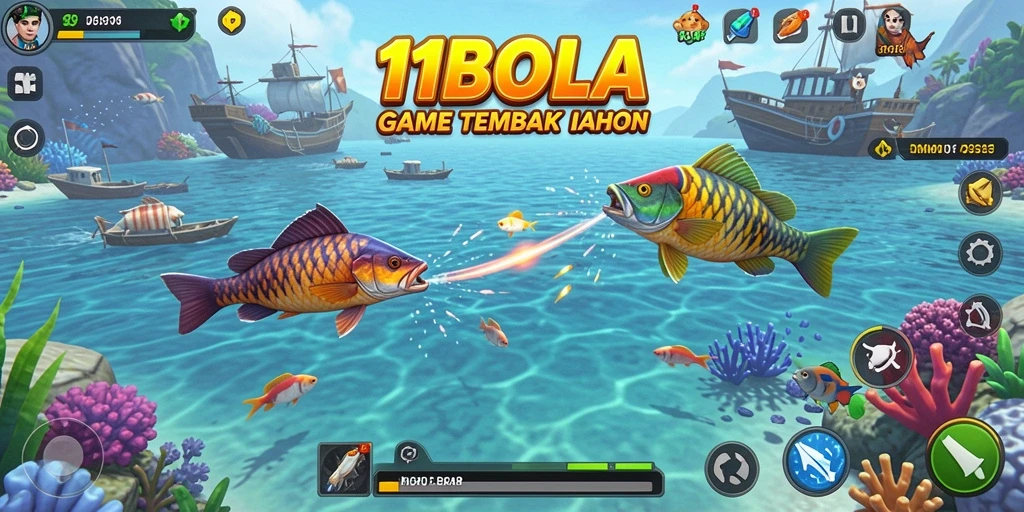 Gameplay seru 11BOLA dengan ikan beraneka ragam.