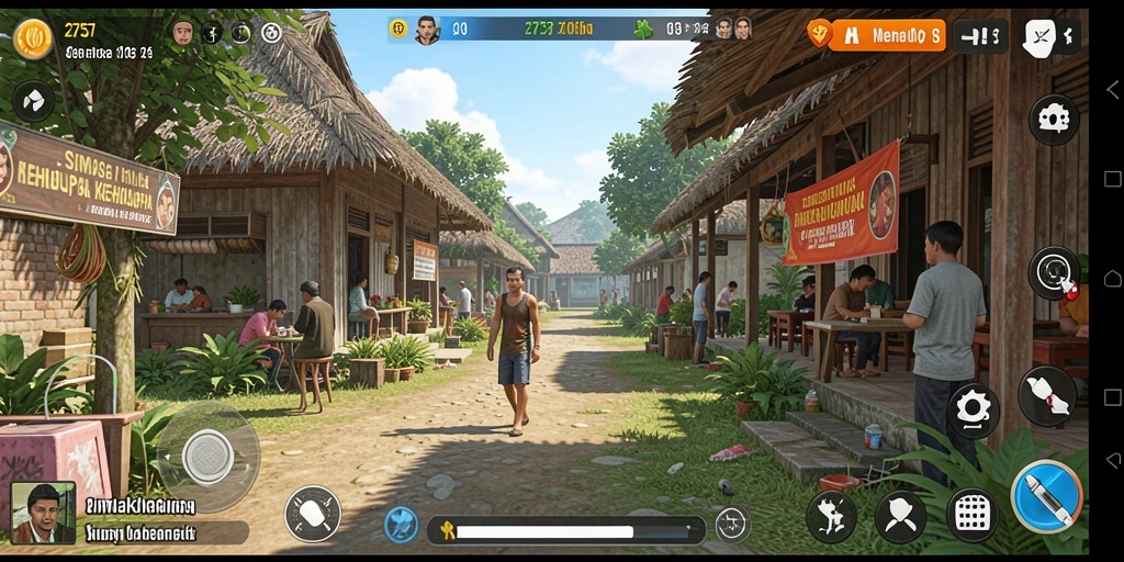 Tampilan gameplay simulasi kehidupan yang realistis dan menarik.