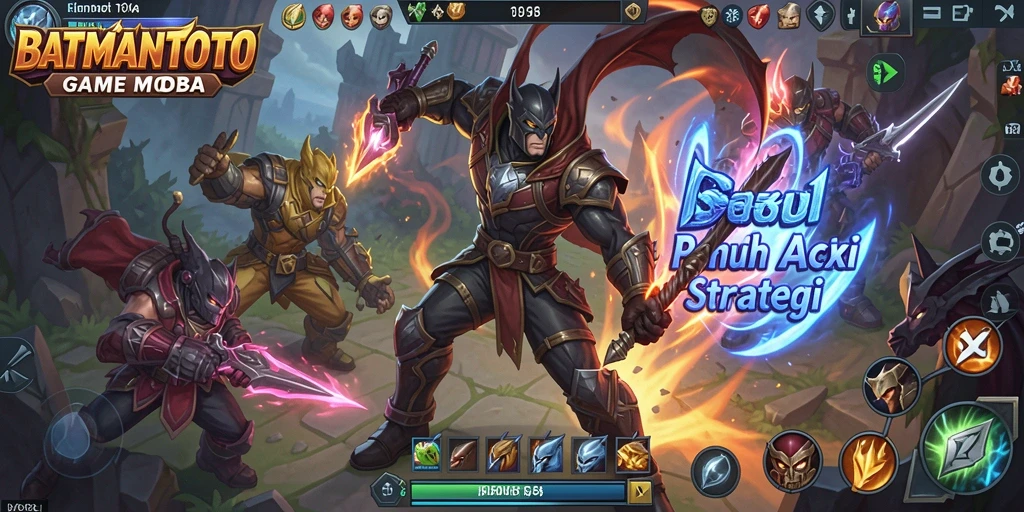 Tampilan seru gameplay di BATMANTOTO saat pertarungan antar tim.