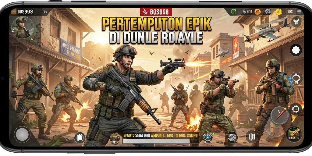 Tangkapan layar gameplay mendebarkan dari BOS898, menampilkan aksi Battle Royale.