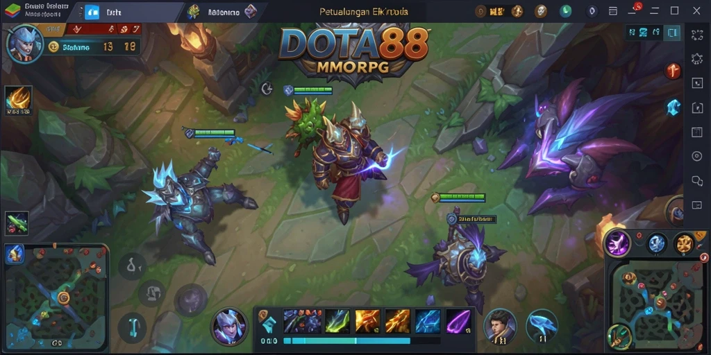 Tampilan visual menarik dari gameplay DOTA88 MMORPG.