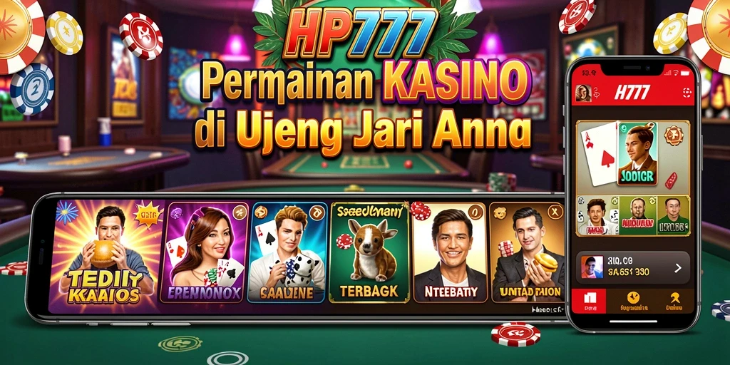 Tampilan mendebarkan gameplay HP777 dengan suasana kasino.