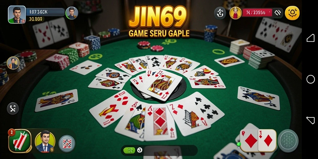 Tampilan gameplay seru JIN69 saat bermain Gaple dengan teman.