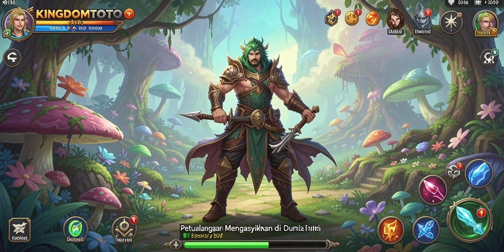 Screenshot gameplay KINGDOMTOTO dengan aksi petualangan yang mendebarkan.