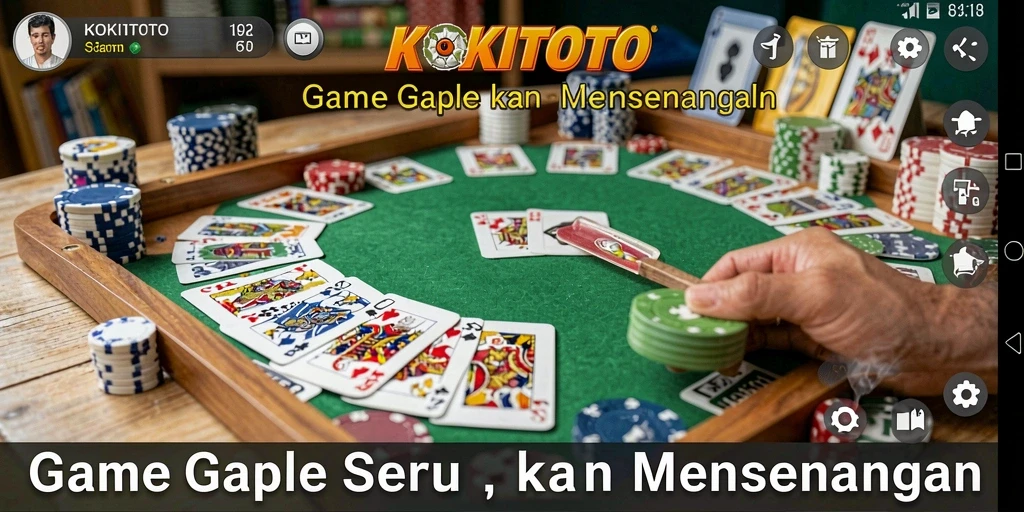 Tampilan gameplay seru KOKITOTO dalam permainan Gaple.