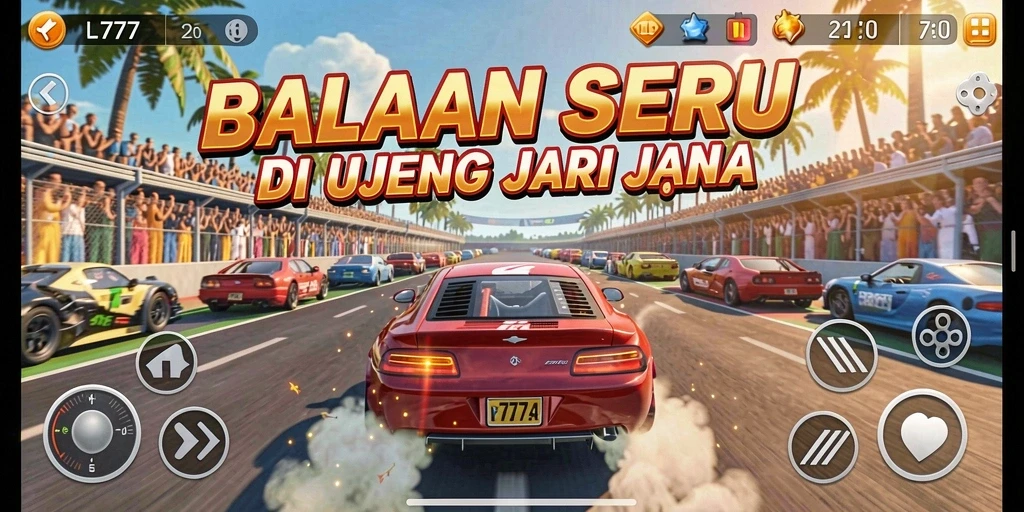 Gambaran gameplay balapan yang mendebarkan di L777.