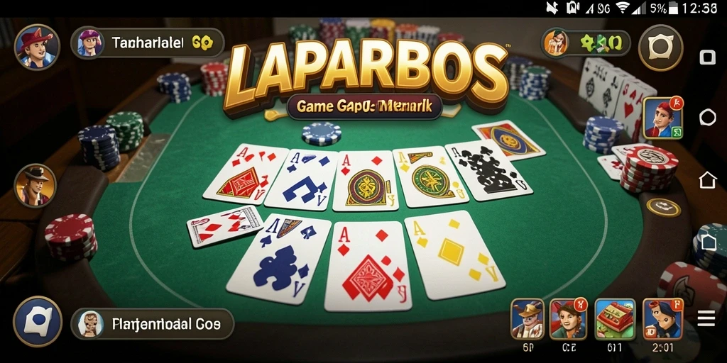 Tampilan gameplay LAPARBOS dengan suasana seru bermain Gaple.