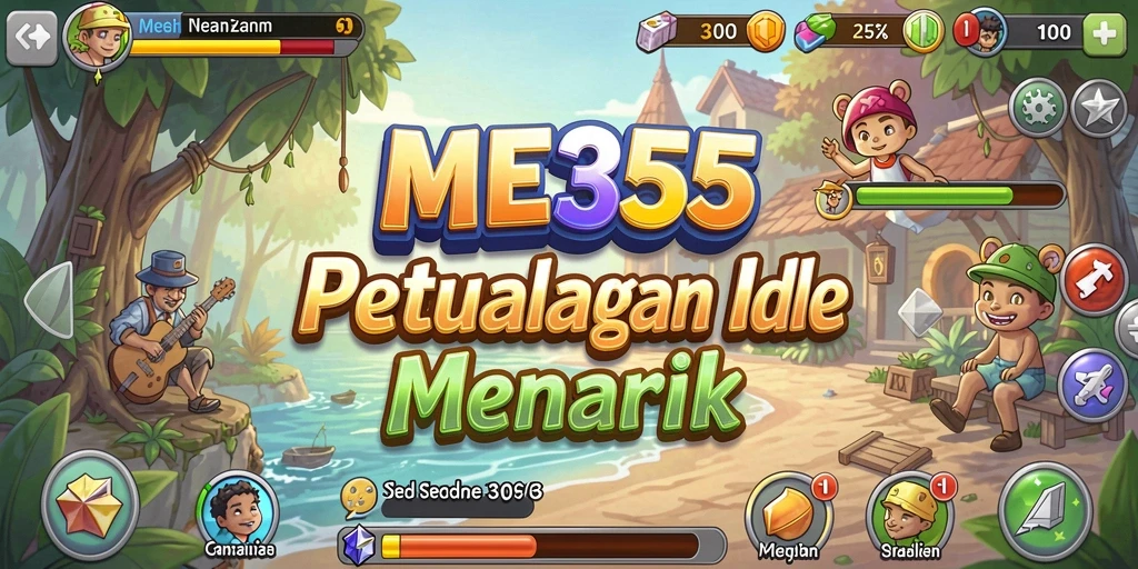 Menampilkan aksi seru dalam game Idle ME355.