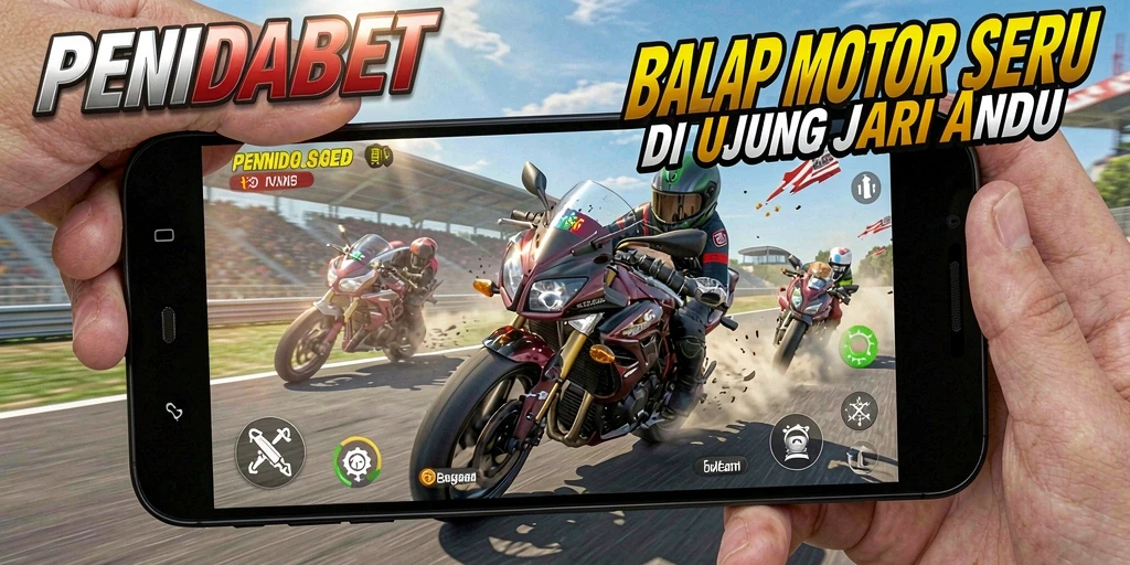 Tampilan gameplay menarik dari PENIDABET dengan aksi balap motor yang cepat.