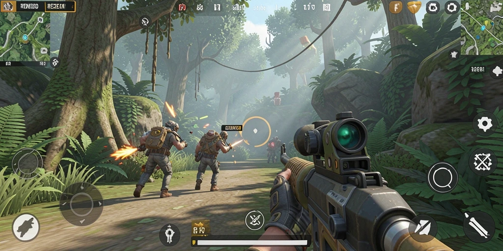 Screenshot menampilkan aksi seru dalam permainan TPS REZEKIGO.