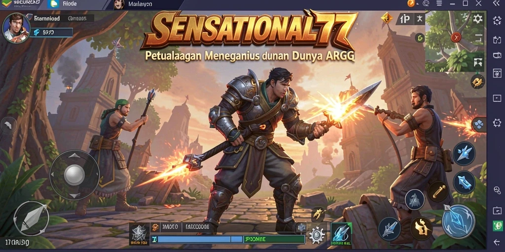 Screenshot gameplay <strong>SENSATIONAL77</strong> dengan aksi pertarungan yang mendebarkan.