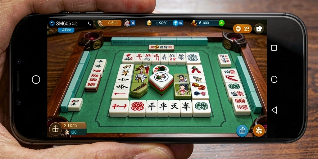 Screenshot SM605 menunjukkan gameplay Mahjong yang menarik dan menantang.