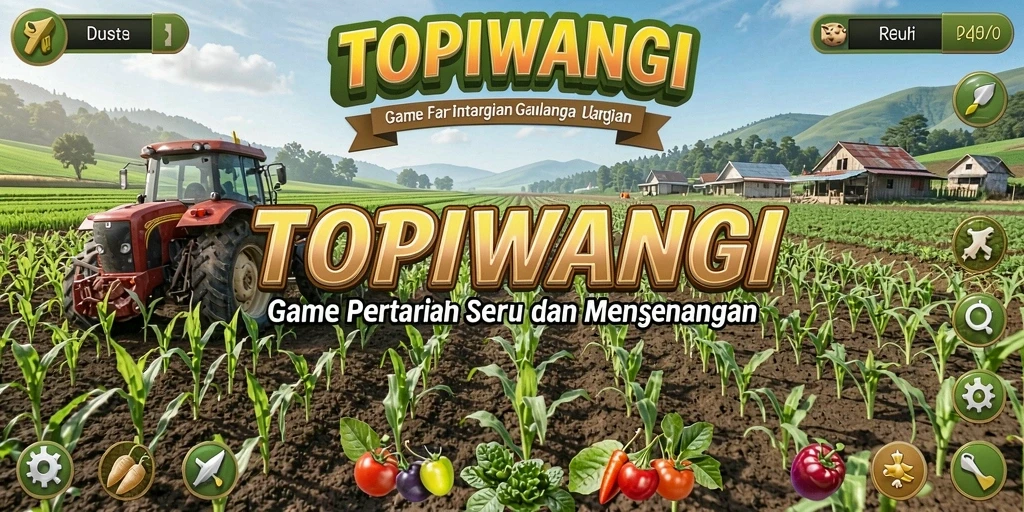 Screenshot gameplay <strong>TOPIWANGI</strong> menampilkan keindahan pertanian yang menawan.