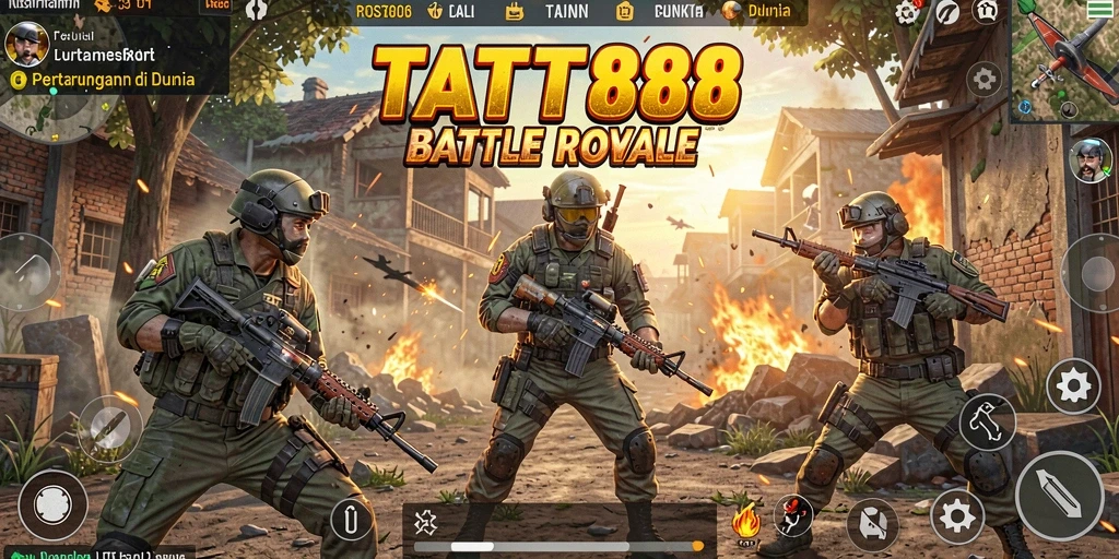 Screenshot TTT888 menampilkan aksi Battle Royale yang mendebarkan.
