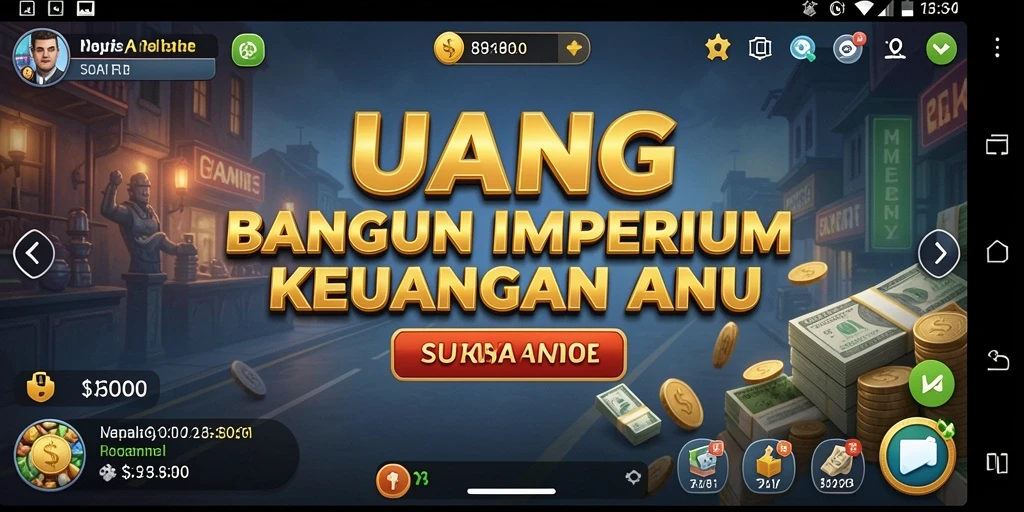Tampilan gameplay UANG dengan strategi dan pengelolaan keuangan.